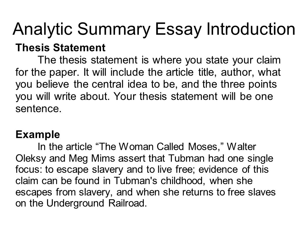 how to write a topic summary paper
